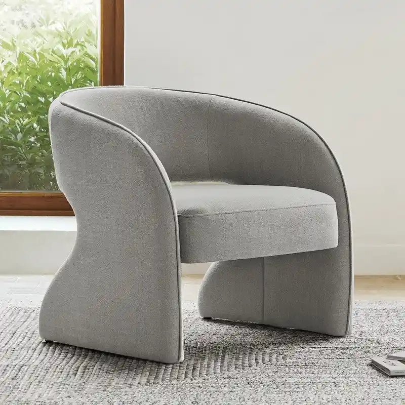 Fauteuil d'appoint rétro moderne avec dossier ouvert et tissu de performance