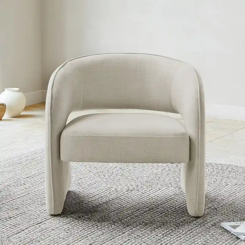 Fauteuil d'appoint rétro moderne avec dossier ouvert et tissu de performance