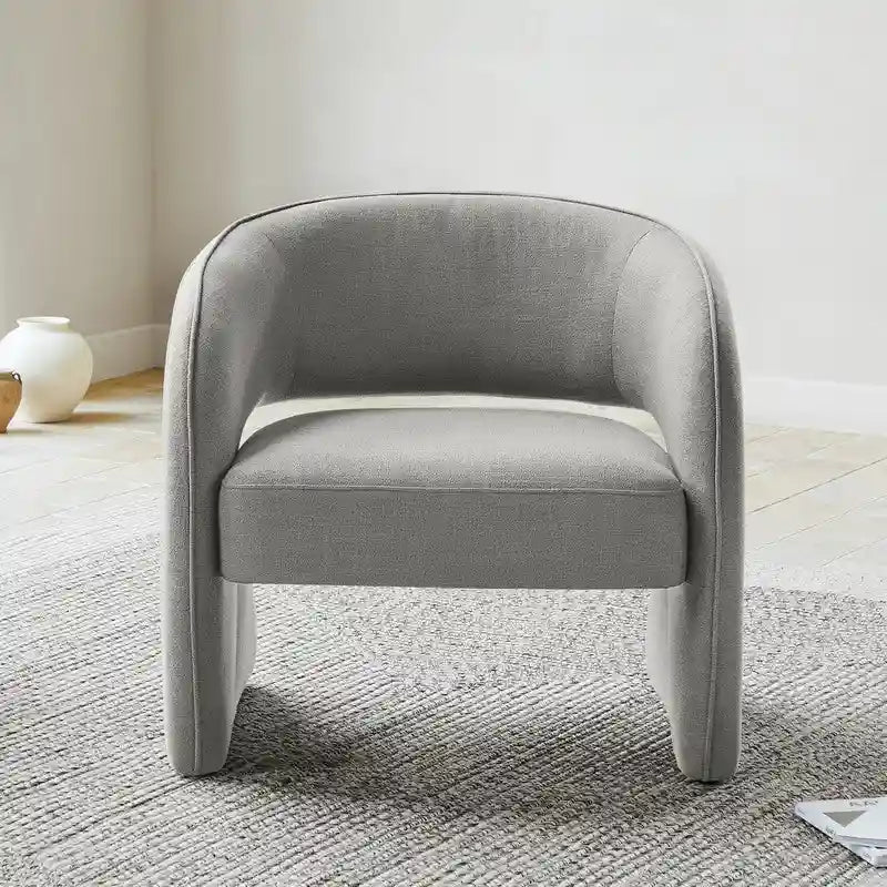 Fauteuil d'appoint rétro moderne avec dossier ouvert et tissu de performance