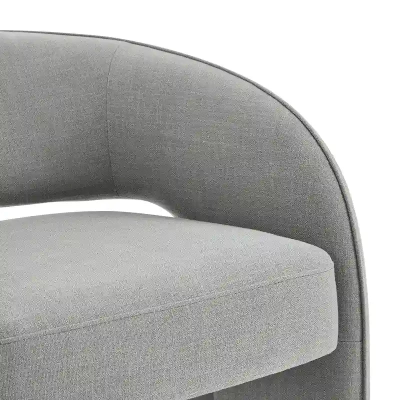 Fauteuil d'appoint rétro moderne avec dossier ouvert et tissu de performance