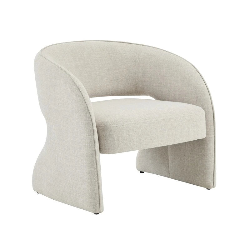 Fauteuil d'appoint rétro moderne avec dossier ouvert et tissu de performance
