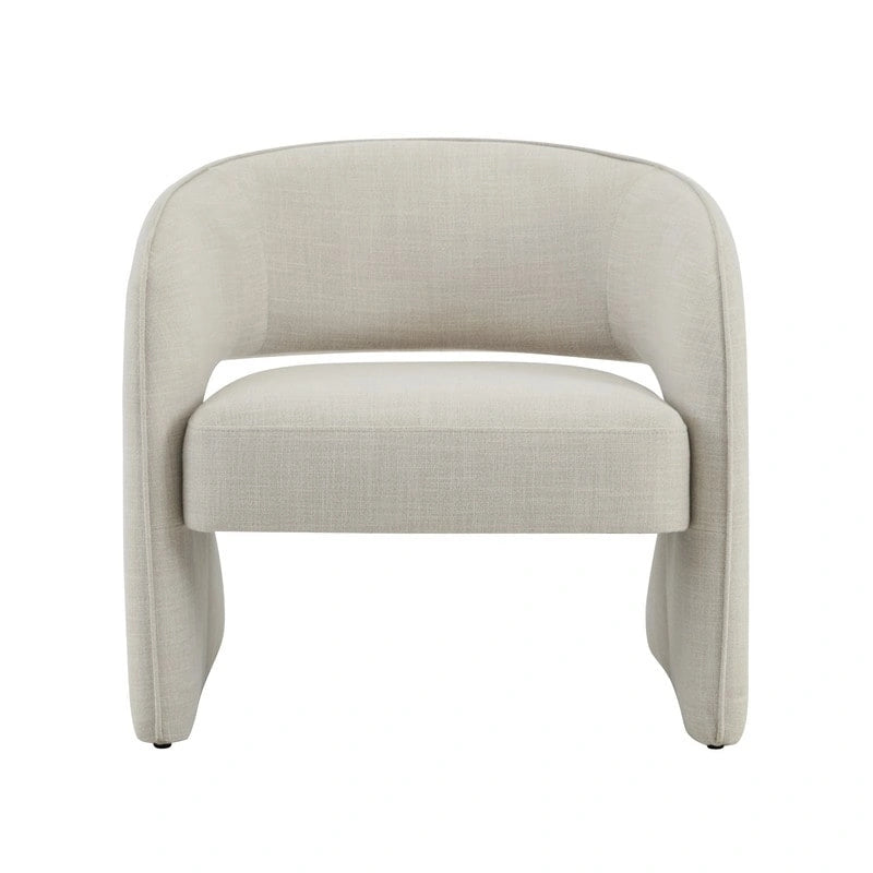 Fauteuil d'appoint rétro moderne avec dossier ouvert et tissu de performance