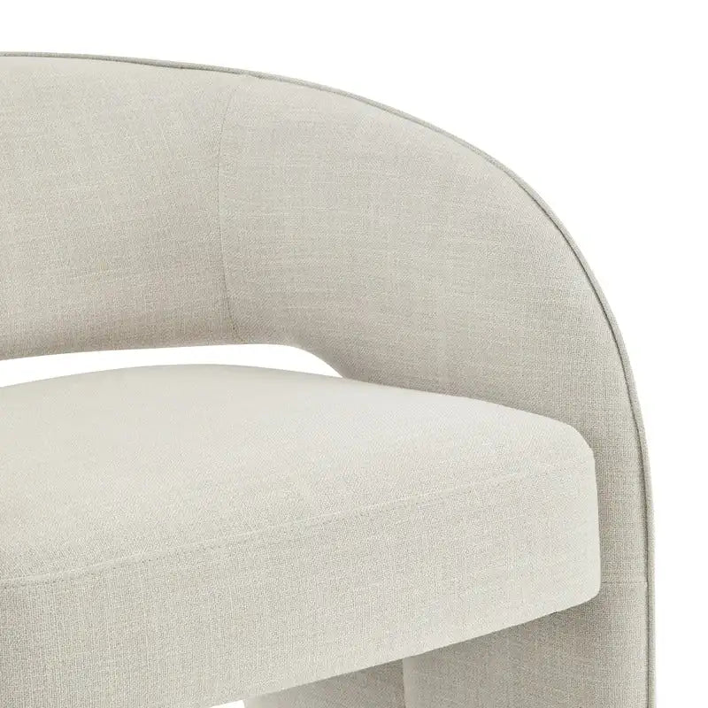 Fauteuil d'appoint rétro moderne avec dossier ouvert et tissu de performance