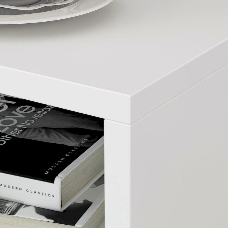 Table de chevet moderne avec tiroir et étagère ouverte – Pieds en métal